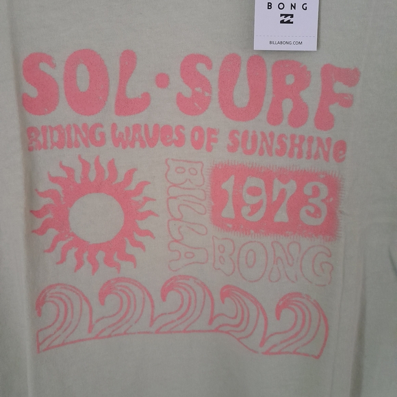 Billabong Sol Surf Graphic Short Sleeve Cropped T-Shirt L - Picture 3 of 7